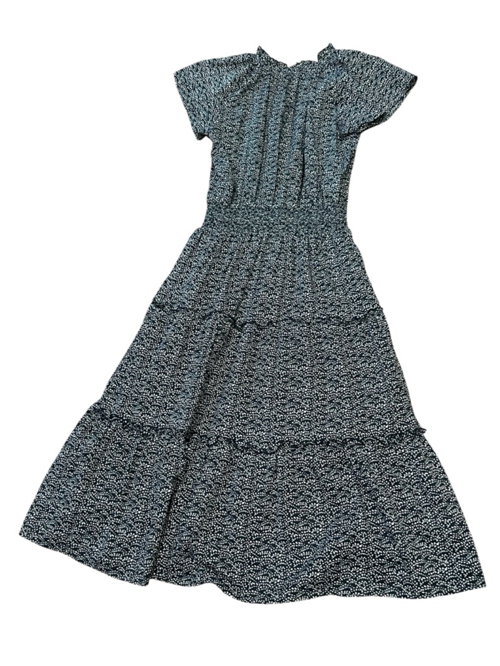Rails Blue Tiered Midi Floral Print Amellia Costal Cowgirl Dress Sz Small Cotton - Picture 6 of 15